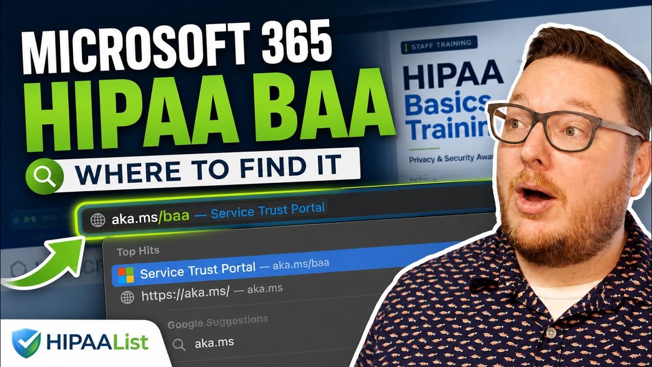 Microsoft 365 HIPAA BAA tutorial thumbnail.